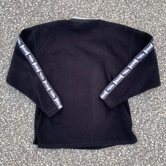 Vintage 90s Fila Black Embroidered Logo Fleece Sweater Made In Canada Medium - Picture 5 of 7